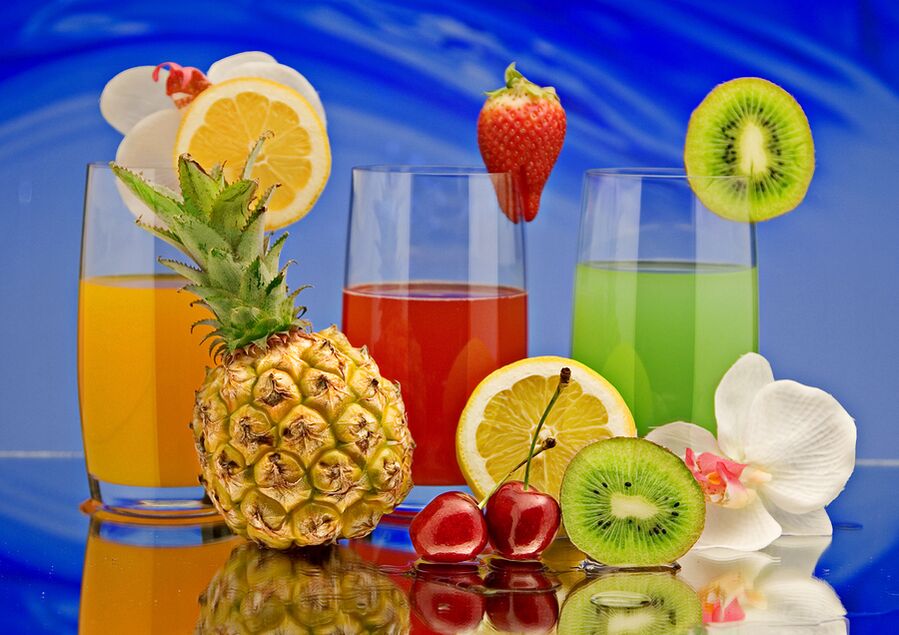 succhi di frutta per una dieta alcolica