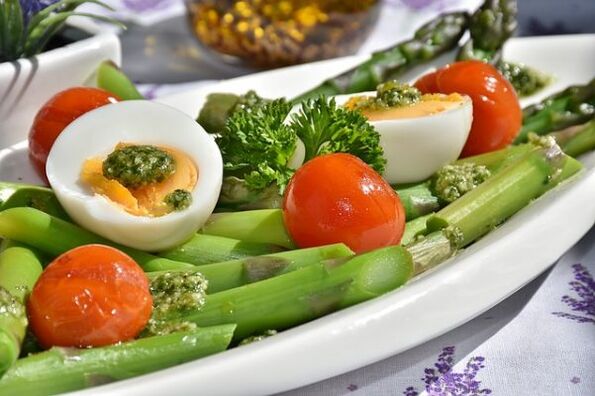 verdure e uova per la gotta